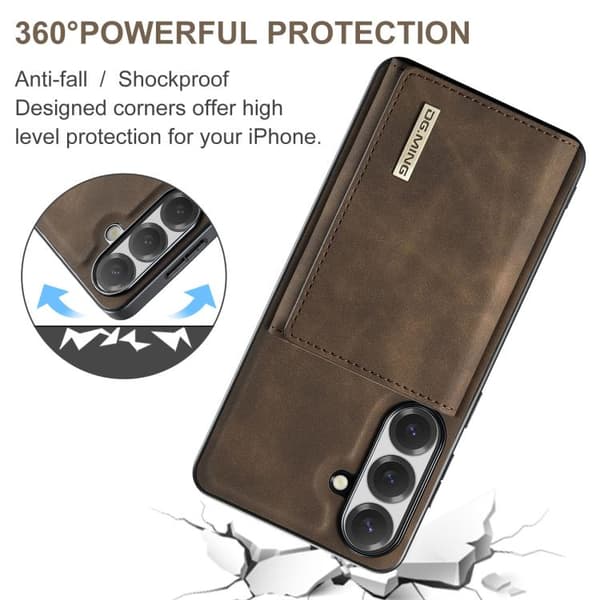 Samsung Galaxy S26 5G-deksel DG.MING M1-serie 3-fold Multi Lommebok + Magnetisk Telefondeksel Kaffe Kaffe