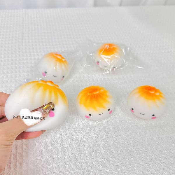 24 st Bun Squishy Stressleksaker – Söta Dumpling Klämleksaker Sensorisk Stresslindrande Leksaksset
