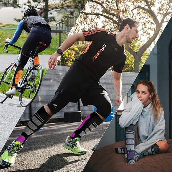 Merinoull varme knestrømper for menn og kvinner vinter snowboard jakt
