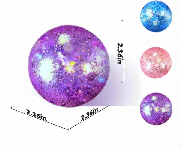 Fidgetlegetøj til børn 3-pak - Langsomt stigende glittergel stressbolde til voksne, maltsukker stressbolde sensoriske klemmebolde til angst R 3 st