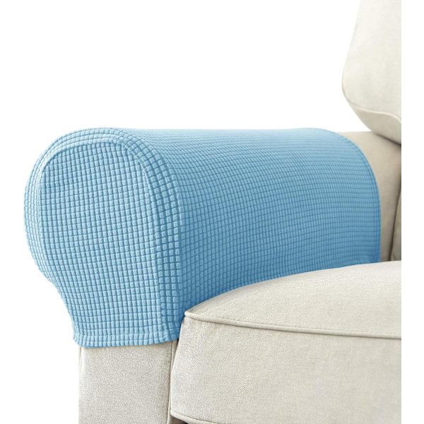 Set om 2 Jacquard Stretch Soffa Fåtölj Armstödsskydd Anti-Slip Möbelskydd Armstödsskydd för Soffa Recliner
