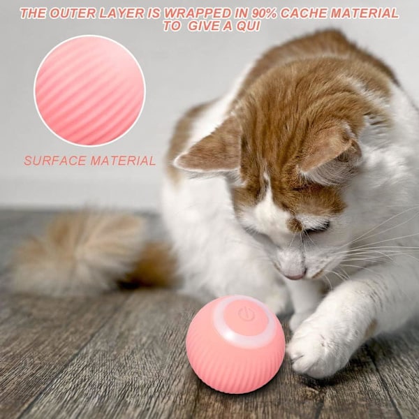 Aktiveringsboll Kattleksak Leksak till Katt Boll som rör sig Rosa Rosa