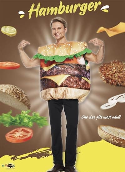 Voksen Hamburger Kostume Sjov Mad Fest Halloween Kostume