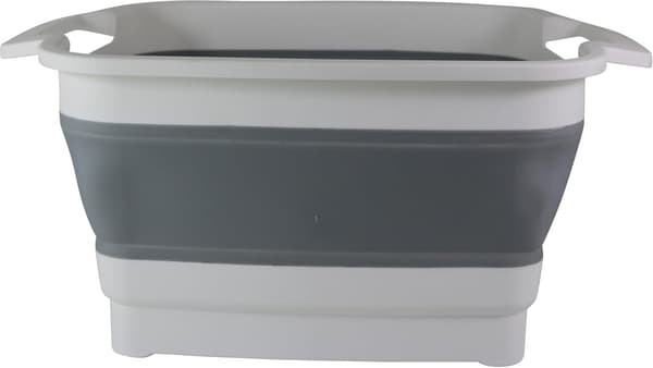 8,5 liters infällbar diskho i polypropen/TPR - Längd 30,5 cm - Bredd 30 cm - Höjd 20 cm (utfälld) - 7 cm (ihopfälld) (Grå)