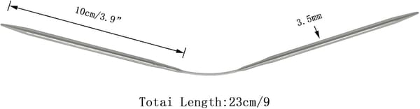 3 stk. Rundpinde Fleksible Rundpinde i Rustfrit Stål DIY Strikketilbehør 3,5 mm
