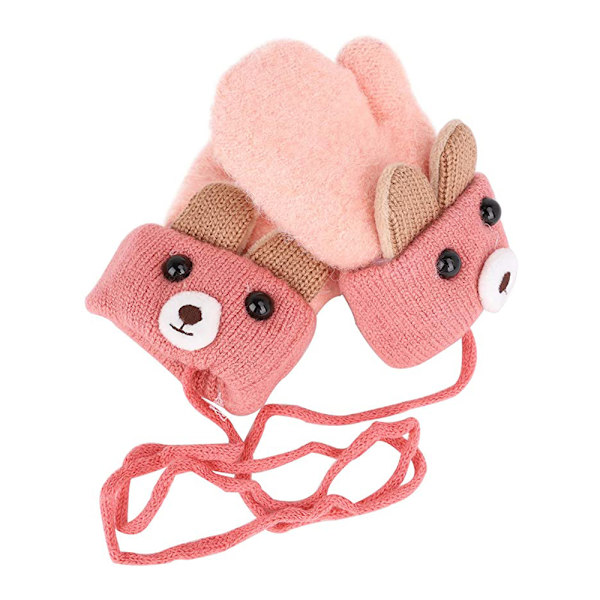 Barn Fleece Fodrade Stickade Vantar för Baby Toddler Pojkar Flickor Vinterhandskar Stickade Tjocka Termiska Handskar blå