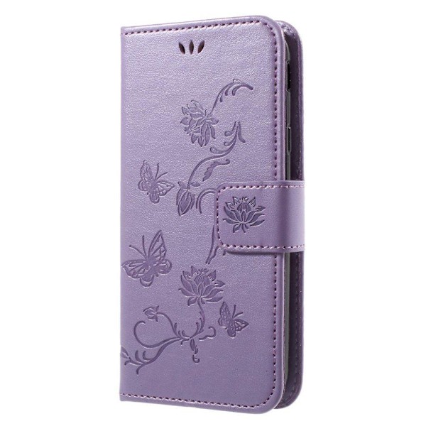 Butterfly läder Samsung Galaxy J3 (2017) fodral - Lila Lila