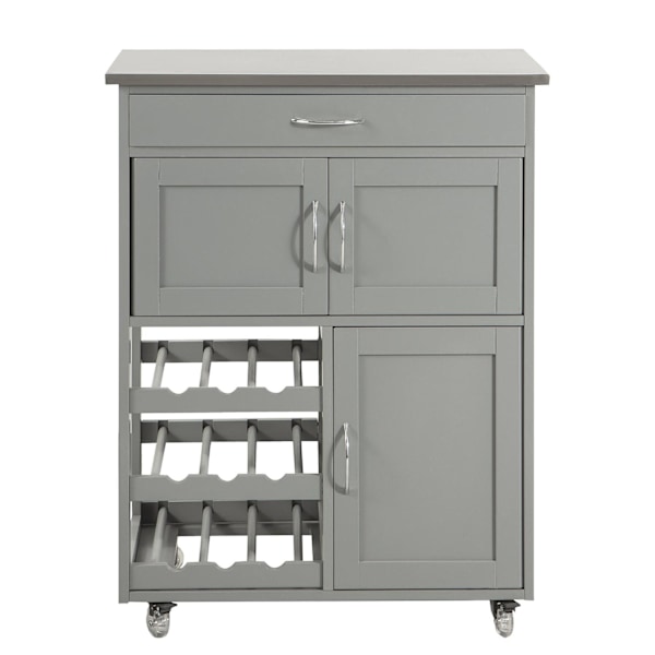 SoBuy Köksskåp serveringsvagnar 1 lådor köksö på hjul FKW45-HG Gray Gray
