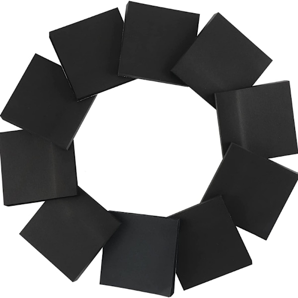 100 Stycken Sticky Notes - Självhäftande Notislappar Svarta