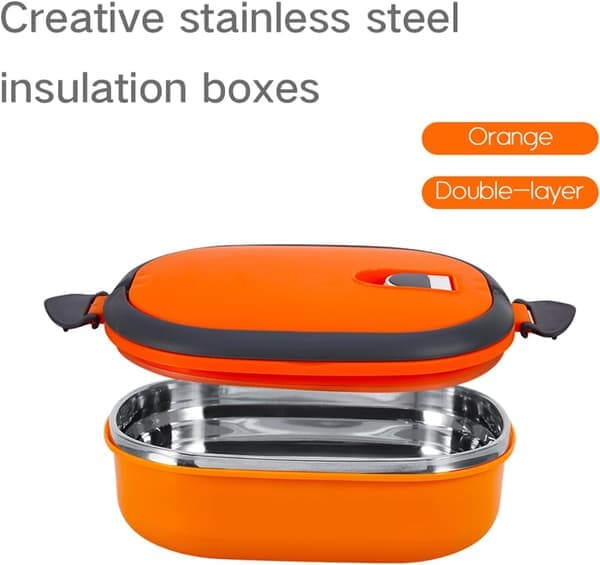 Stainless Steel Lunch Box for Students, Double Layer, Insulated, Large Capacity, Bento Box, Rectangular Multi-layer Lunch Box, Perfect as a Gift.