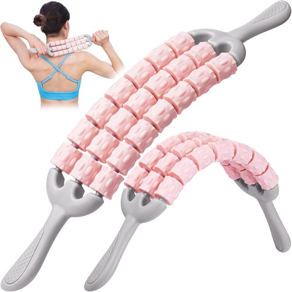 Triple Roller Massage Stick - Kropsmassager til muskler - Fascia Rolling Tool - Dybdevævsterapi - Håndholdt Anti Cellulite Enhed