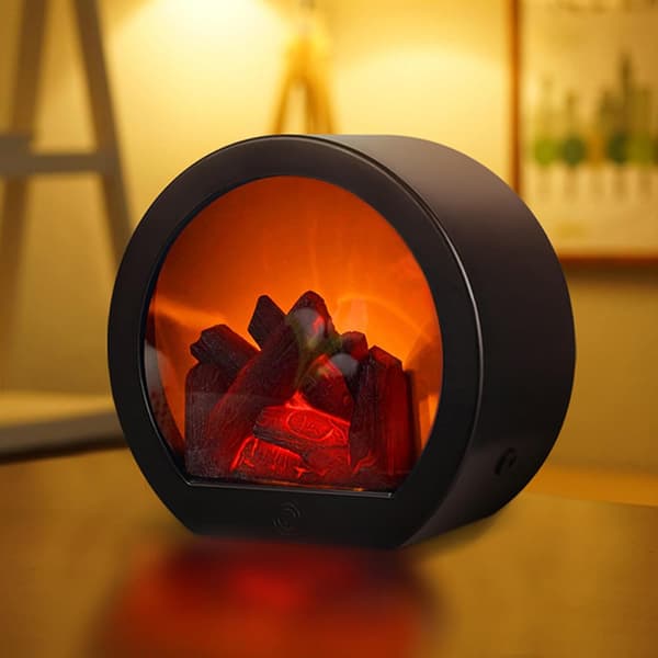 Decorative Flameless Portable LED Lantern with LED Simulated Flame Effect and Simulated Flame Touch Switch.