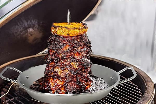Vertikalt grillspyd for shawarma, kebab, røykeovn i rustfritt stål for Tacos Al Pastor Sølv Silver One Size