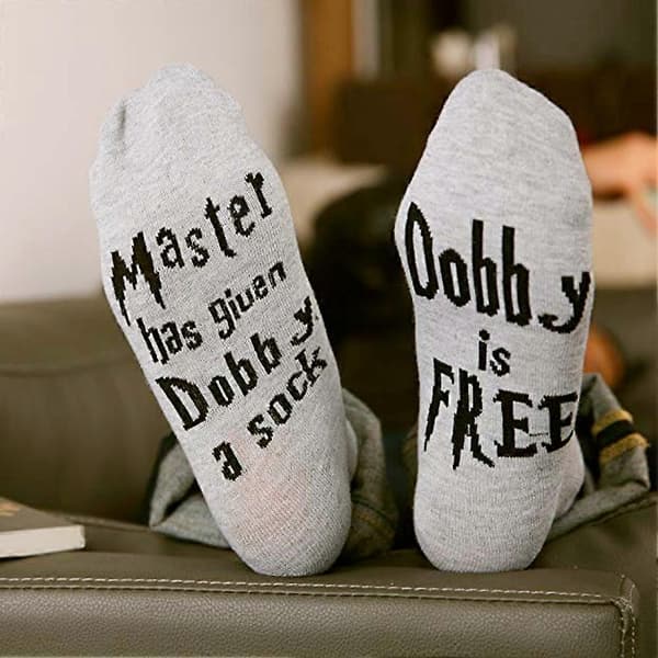 Roliga Unisex Nyhet Master Har Get Dobby Sock Dobby är Fri Besättningsstrumpor Gåva