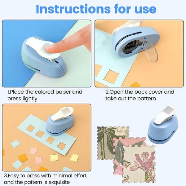 Stamp Punch 0.8 x 0.7 inch Rectangular Stamp Punch Portable Stamp Hole Punch Tool Precise Paper Punch for DIY Crafts