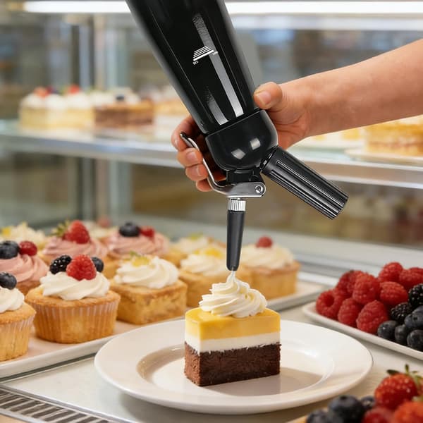 500 ml flødedispenserbeholder med fødevaregodkendt rustfrit stålkonstruktion til hjemmekøkkener og caféer, professionel flødebeholder