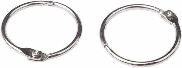 20 st metallbokringar, lösbladspärmar bokringar 25 mm innerdiameter nyckelringar (silver)