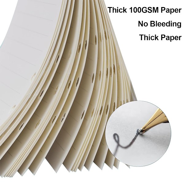 A5-påfyllningspapper, 2 förpackningar linjerat papper + tomt papper, 6 hål pärm insatser papper planerbar påfyllningsbart papper