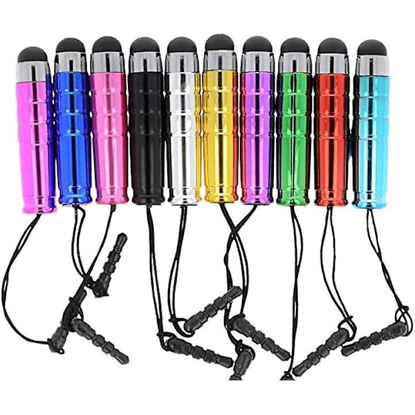 Slumpmässig färgpack med 10 mini infällbar resistiv pekskärm Stylus Penna för smartphone Tablet PC Slumpmässig färg