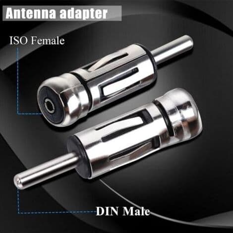 DIN han til ISO hun radioantenneadapter, universel stereoadapter til køretøjer, ISO-stik til DIN-stik til bilradio, 2 stk.