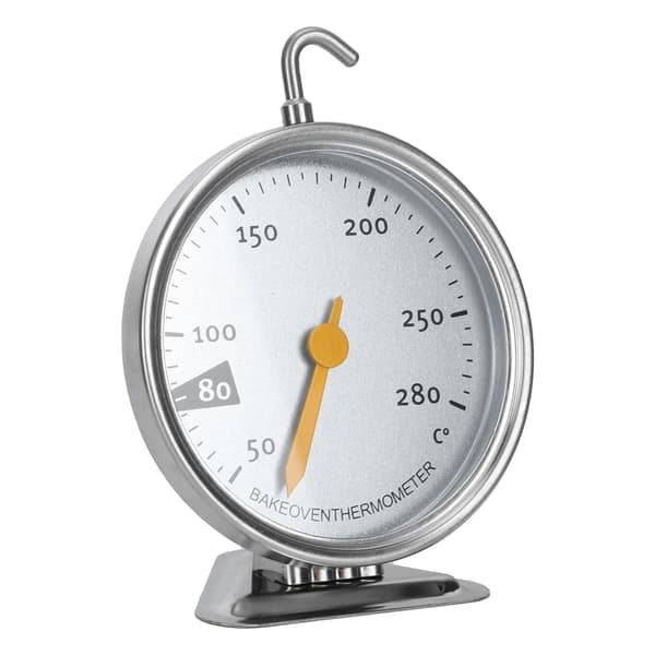 Ovntermometer i rustfrit stål med stor urskive, krog, køkkengrej 50-280℃