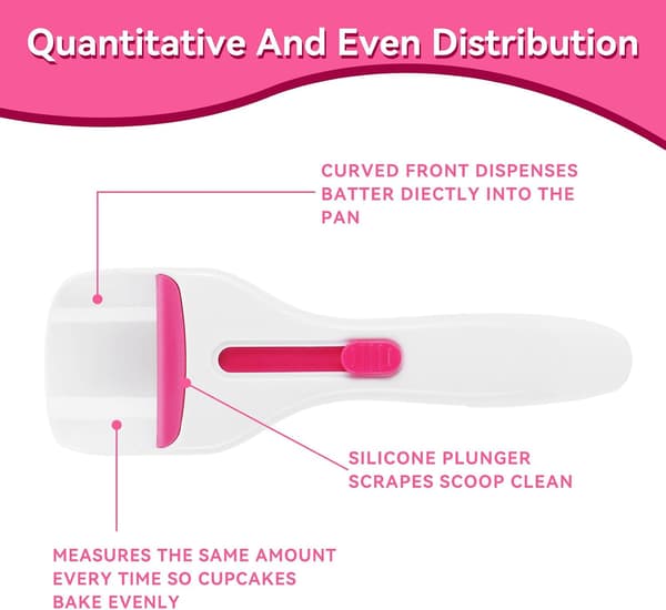 Muffin Batter Spoon, Muffin Batter Scoop with Push Button, Baking Spoon for Baking, Pastries and Cake Decoration