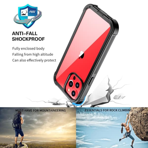 C4U® Shockproof Defence - iPhone 13 Pro Max - Iskunvaimentava kuori Musta Black iPhone 13 Pro Max (6.7)