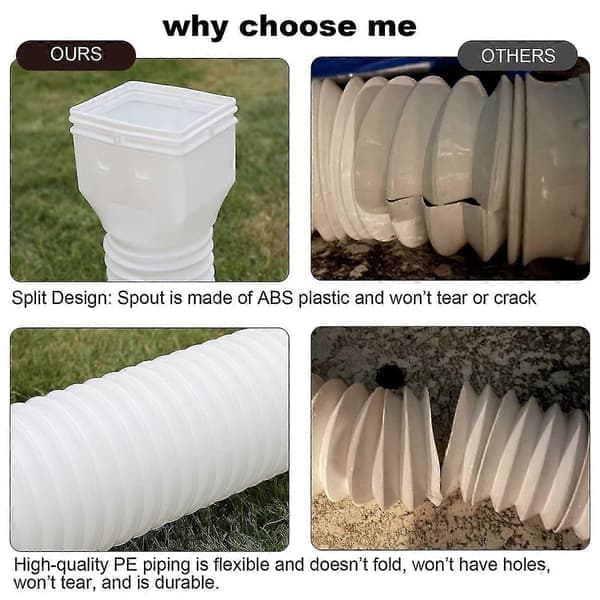 1 pc Flexible Downspout Extender, Downspout Extender Diverter Extendable From 53 To 152 cm