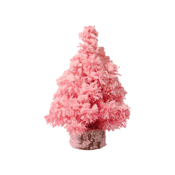 Simulerad rosa krypterad plysch mini julgran Ny rosa skrivbordsdekoration juldekoration
