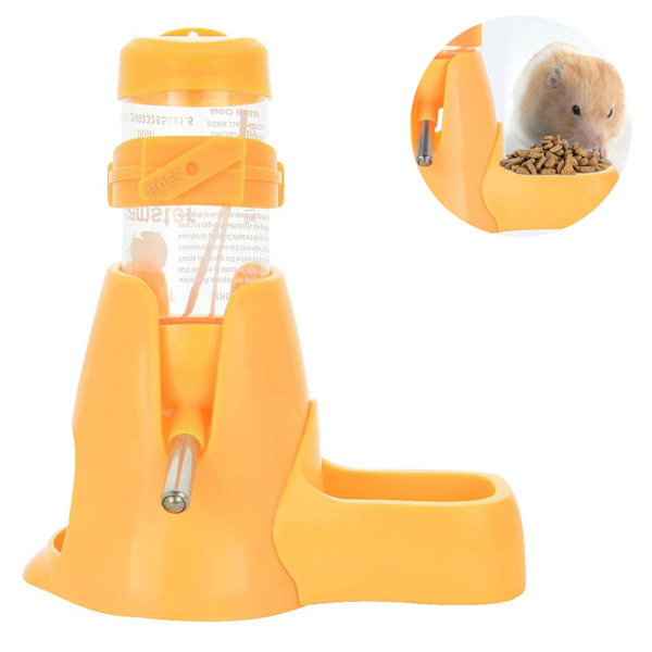 Hamster Vattenflaska, Liten Husdjur Automatisk Drickflaska med Matbehållare Bas Hut Hängande Vattenmatningsflaskor Automatisk Dispenser för Smådjur