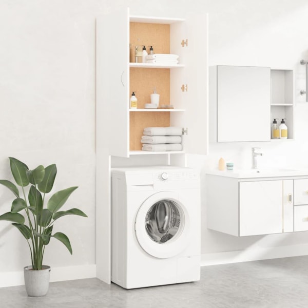 vidaXL Tvättmaskinsskåp vit 64x25,5x190 cm Vit