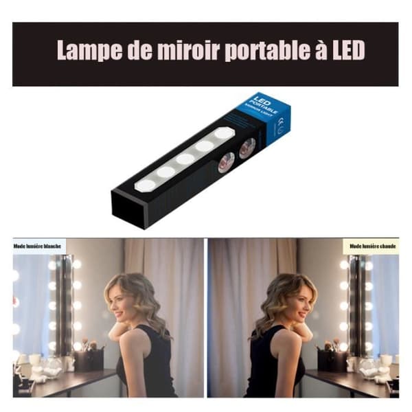 LED Super Bright White Bulb Mirror Lamp Makeup Light with Suction Cup Cosmetic Bathroom Portable