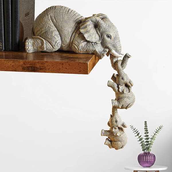 Elefanthyllfigurer, mammaelefant och baby elefant, present