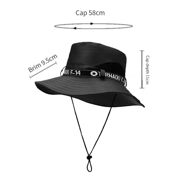 Solhatt, Vattentät Bred Birm Bucket Hat UV-skydd Boonie Hat för Fiske Vandring Trädgård Strand