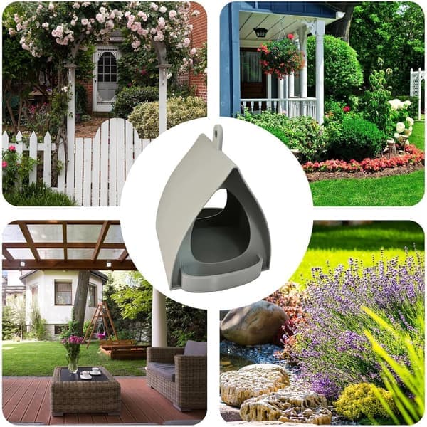 Hanging Bird Feeder with Rain Cover - Rust-Resistant Hardware, Smooth Surface for Easy Cleaning, Outdoor Garden and Winter Balcony