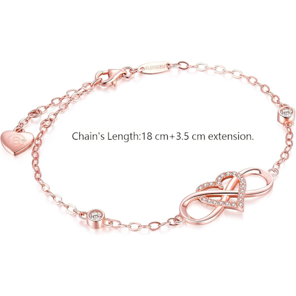 Armband för kvinnor 925 Sterling Silver Dainty Religious Cross Faith Infinity Heart Love Symbol Cross Sideways God Blessed Bracelet Confirmation