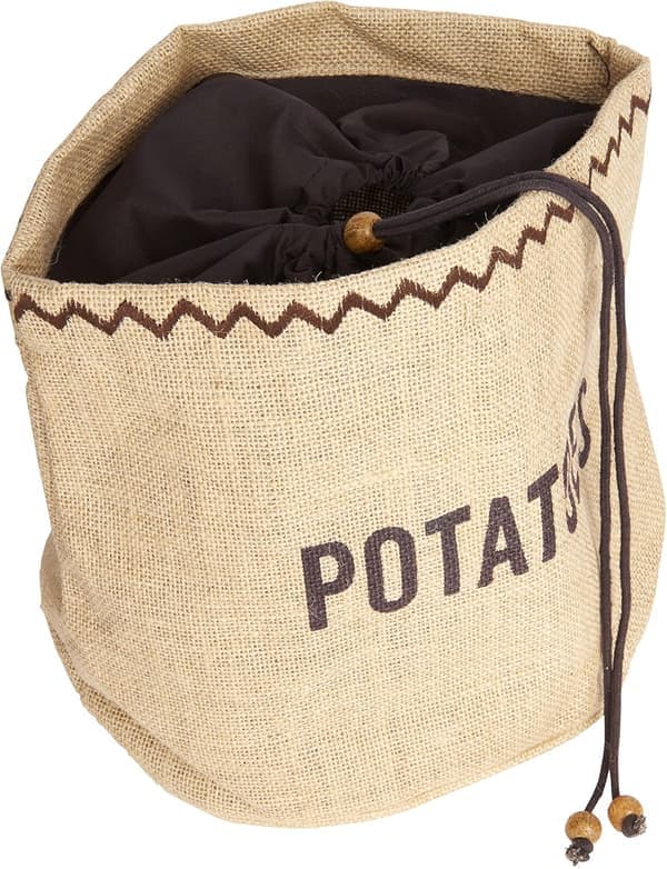 Jutepåsar med dragsko för grönsaksförvaring - Perfekt för potatis, vitlök, lök, bröd & morötter Potatis