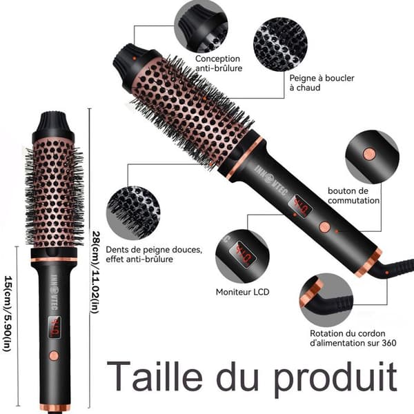 220V 38mm krøllejern til store krøllede pandehår, 143-210 grader Celsius, LED-display