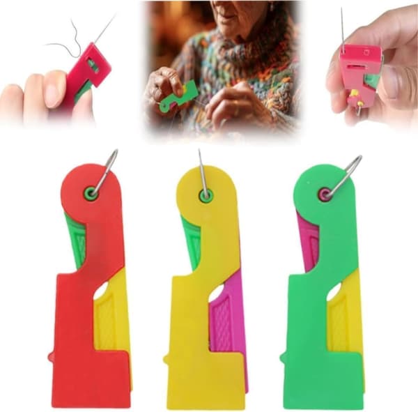 Synålsisætter, plastik synålsisætter til håndsyning, sy tilbehør, nem isætning, egnet til håndsyning og patchwork (3 stk.)