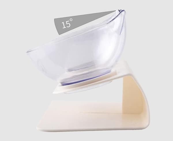Raised Bowl - CUNEARY - Double - 15° Tilt - Plastic - Non-slip