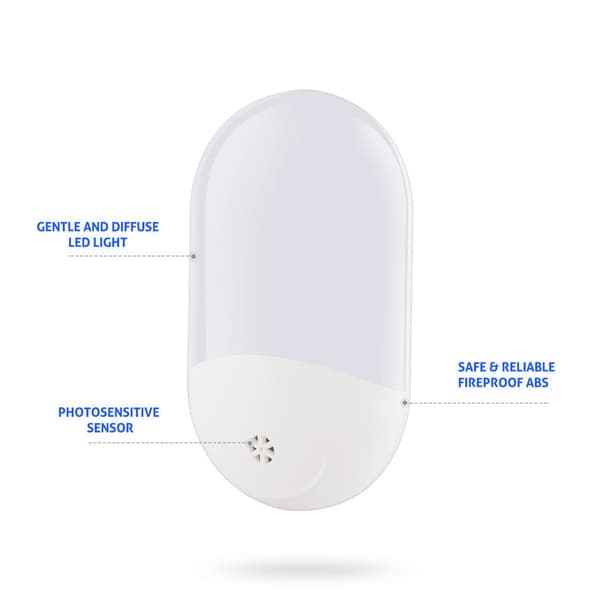 Natlamper 4-pak - Plug-in væglamper med skumringssensor for nem brug SH2