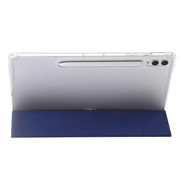 Etui til Samsung Galaxy Tab S10+ Tri-Fold Stand Læder+TPU+Akryl Klar Bagside Tablet Beskyttelse