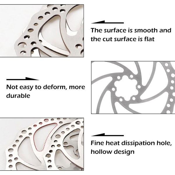 Cykelbromsskiva 203mm 1 st rostfritt stål 6-håls universell cykel
