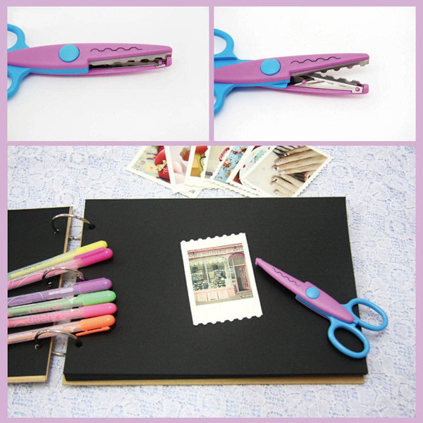 6 Färgglada Dekorativa Papperskantsaxar Set  Perfekt för Lärare  Hantverk  Scrapbooking  Barn Design