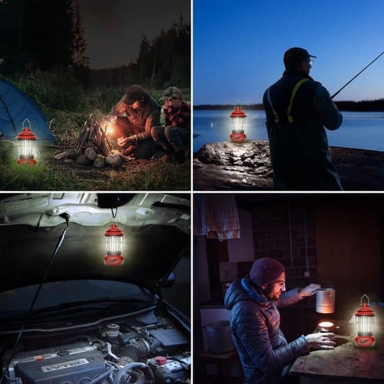 Camping Lantern - Rechargeable Portable COB Tent Lamp - IPX4 Waterproof & Stepless Dimmable - Foldable Hanging Lamp for Indoor and Outdoor Use