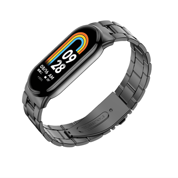 Metalarmbånd til Xiaomi Mi Band 8 Sort