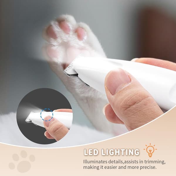 Cordless Fur Trimmer / Paw Trimmer with LED Light, Two Speed Settings, Low Noise, Waterproof, Dog Trimmer