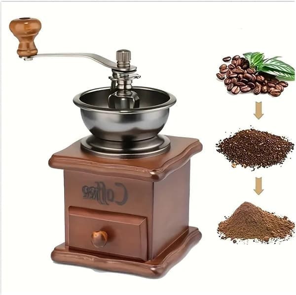 Classic Italian Manual Coffee Grinder Adjustable Hand Crank Mill for Fresh Coffee Beans