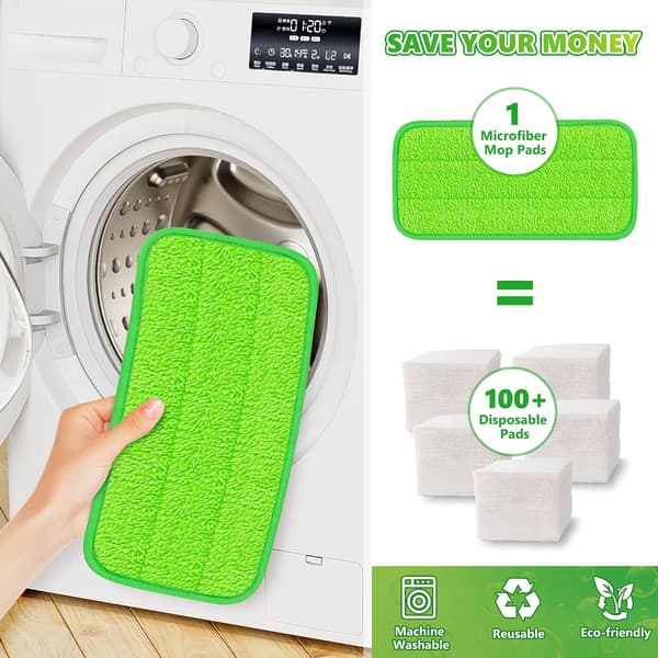 Mikrofibermoppputer kompatible med Swiffer Sweeper Mopp, Våte Puter Påfyll Tørre Puter Gjenbrukbare Våte Puter Mopp Påfyll Puter Tørre Våte Påfyll Vaskbare (4-pakning)
