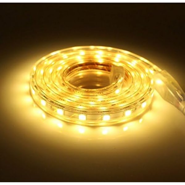 LED-remsa, 2M LED-remsa, Ljusstark LED-remsa 220V, 5050 Ip65 Vattentät LED-remsa, Varmvit (2)